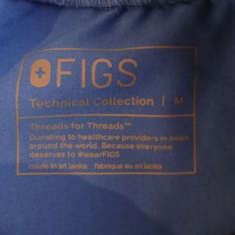 Figs Scrub Pants Blue Drawstring Jogger Zip Pockets Womans Mens size Medium